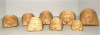 Carved Wood Percussion Pieces Owl Faces