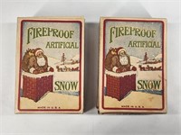 2) ANTIQUE FIREPROOF ARTIFICIAL SNOW W/ BOXES