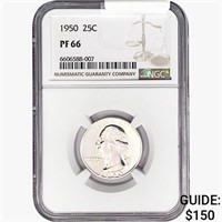 1950 Washington Silver Quarter NGC PF66