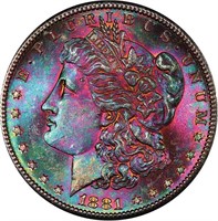 $1 1881-S PCGS MS67 CAC NORTHERN LIGHTS
