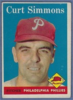 1958 Topps #404 Curt Simmons Philadelphia Phillies