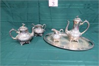 Silver Plated Tea Set - Tray, Tea Pots & More