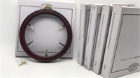 5 Collector Plates Frames Rosewood Oriental Frame