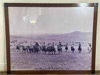 Starting on the Round-Up 1886 Large Framed Print