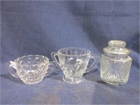 crystal sugar dishes and canister