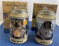Anheuser Busch Gray Wolf & Gorilla Mugs