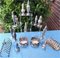 ASSORTED S&P SHAKER SILVERPLATE PEWTER & STERLING