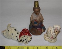 (3) Resin Figures w/ Kathy Wide Dalmation Dog +