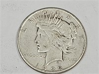 1922 S Silver Peace Dollar Coin