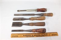 Lot of Antique Wood Chisels