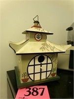 PAGODA STYLE WOODEN BIRDHOUSE