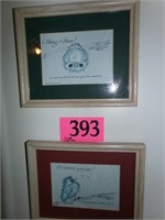 2 PIECE FRAMED MOTOVATIONAL PRINTS