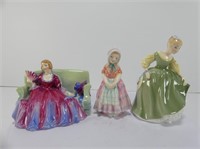 THREE ROYAL DOULTON LADY FIGURES