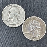 1956 & 1957 Washington Silver Quarters