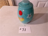 handpainted glass cookie jar