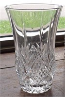 Diamond Point Heavy Crystal Glass Flower Vase