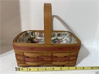 Longaberger rectangular basket, floral &