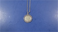 Sterling Silver 18" Chain, Stainless Pendant
