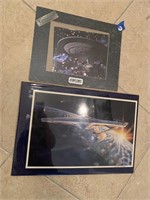 PAIR OF STAR TREK PRINTS WITH COA