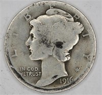 1916 Key Date Mercury Dime