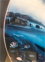 Wyland 1990 framed print w/ brass easel - NO SHIPP