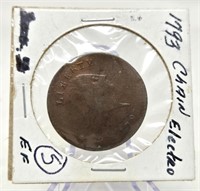 1793 Chain Cent (Electro) XF