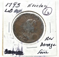 1793 Cent (Electro) F (Damage)
