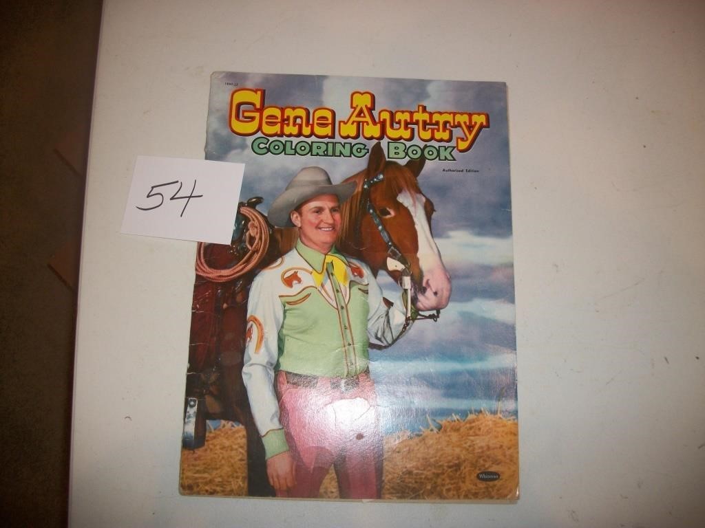 GENE AUTRY COLORING BOOK, FEW PAGES COLORED