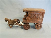 Vintage? Cast Iron US Mail Horse And Wagon