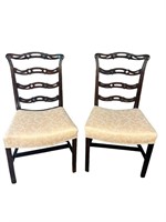 2 EARLY 19TH CENT. CHIPPENDALE RIBBON BACK CHAIRS