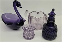 (4 pcs) Purple Glass Decor / Dishes