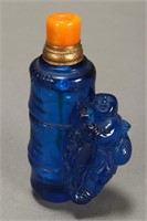 Chinese Blue Glass Snuff Bottle,