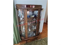 Curved Glass Curio Cabinet (Contents Not Included)