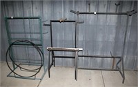 (3) assorted metal display stands and (1)
