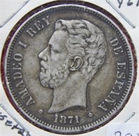 1874 Spain 5 Pesetas
