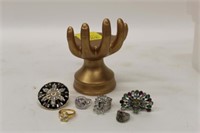 Assorted Costume Rings & Ring holder