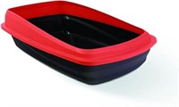 (4) Catit Cat Medium Pan With Removable Rim, Red &