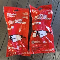 Qty.2-Safety Glasses - Clear Anti-Scratch Lenses