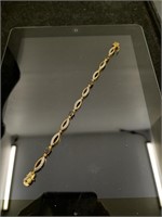 Gold plated sterling silver bracelet with black