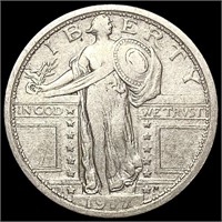 1917 T1 Standing Liberty Quarter NEARLY