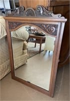 Carved Mirror with Beveled Glass