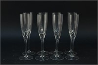 (8) GLASS CHAMPAGNE FLUTES