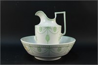 STAFFORDSHIRE PITCHER AND WASH BOWL