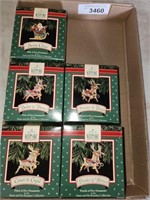 5 Vintage Hallmark Reindeer Ornaments