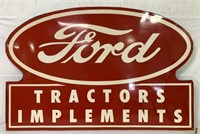 Single Side Ford Tractors Implements Metal Sign