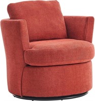 ROCKINGRUN Swivel Barrel Chair,Linen Round Swivel