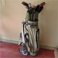 Golf Clubs and Cart