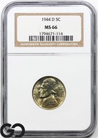 1944-D Jefferson Nickel NGC MS66, Price Guide: $37