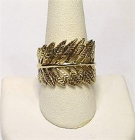 18K Gold-Plated Leaf Wrap Ring 10