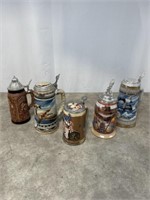 Assortment of beer steins, 2 are ducks unlimited